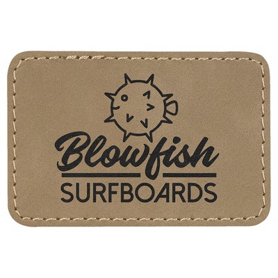 Rectangle Leatherette Patch with Adhesive