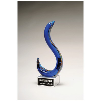 Modern Swan Design on Glass Base Art Glass