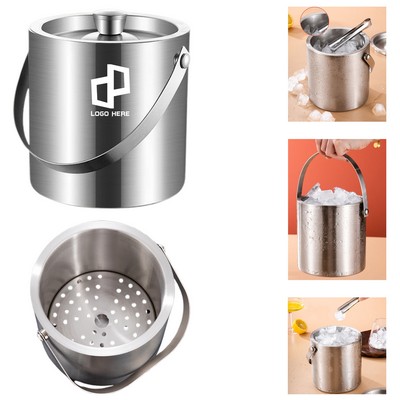 3 Liter Insulated Ice Bucket W/ Lid And Tong