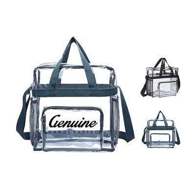 Clear Tote Bag with Handle & Adjustable Strap