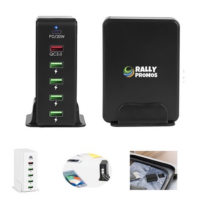Desktop 6-Port USB Tower Charging Station