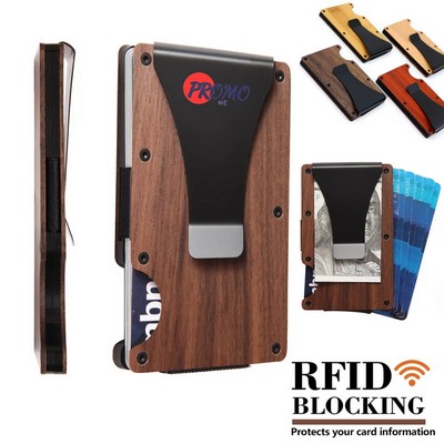 Minimalist Slim RFID Wallet Wood Credit Card Holder