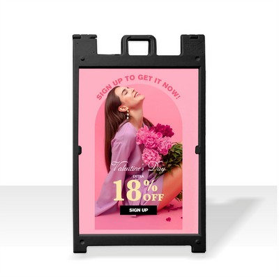 26.8" x 42.5" Plastic A Frame Kit w/ Stay Tabs - Black, Coroplast sign