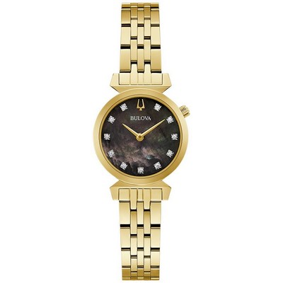 Bulova Ladies' Regatta Stainless Steel Bracelet Watch Black MOP Dial