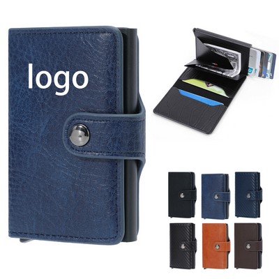 PU RFID-Blocking Auto Pop-up Wallet