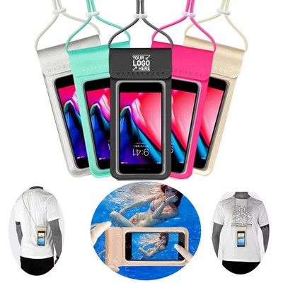 Waterproof Phone Pouch Clear PVC Dry Bag with Lanyard for Swimming