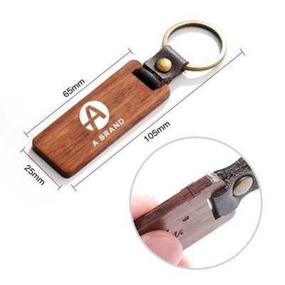 Wood & Leather Keychain