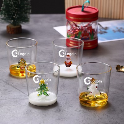 3D Stemless Christmas Wine Glass Cup