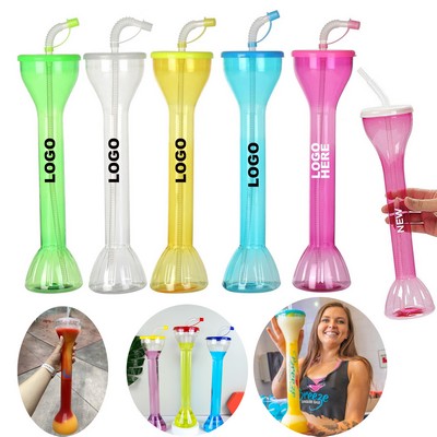 Festival Drinkware Disposable Plastic Water Bottle Party Yard Cup with Straw