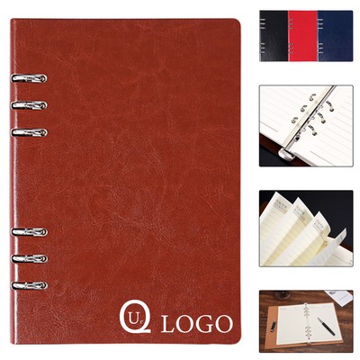 A6 Pu Leather Cover 200 Pages Refillable Writing Notebook