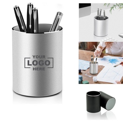 Aluminum Round Desk Pen Holder