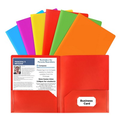 PP A4 Foldable Plastic Two Pockets File Folder