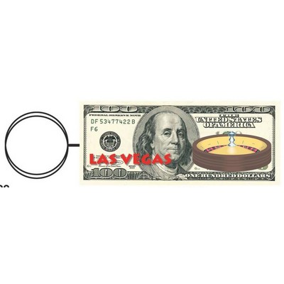 Vegas Roulette Table $100 Key Chain w/Clear Mirror Back (2")