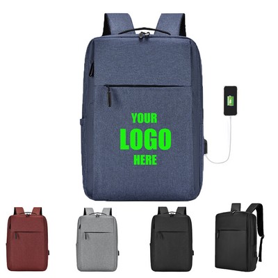 College Laptop Backpack with USB Charger