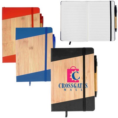 Bamboo-Like Compact Notebook with Bamboo Pen