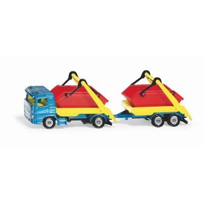 Truck with Skip and Trailer Die-Cast Model