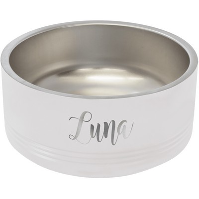 Polar Camel 32 oz. Medium White Pet Bowl
