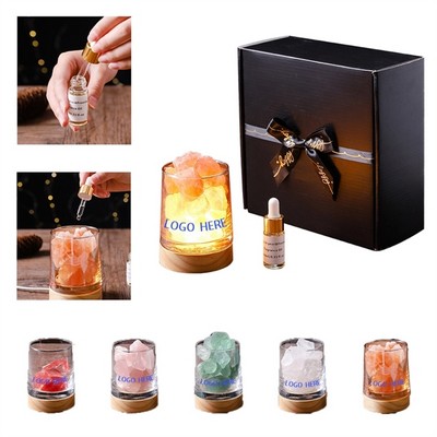 LED Crystal Aromatherapy Essential Oil Diffuser Table Lamp with 10ml Oil