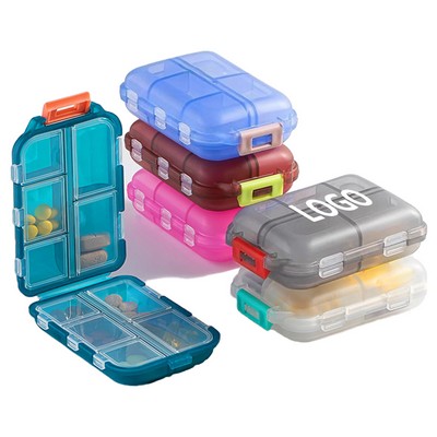 10 Compartment Folding Travel Pill Organizer