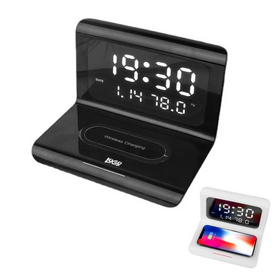 Fast Wireless Charging Station with Digital Clock