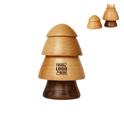 Wooden Toothpick Dispenser Tree Shape Design