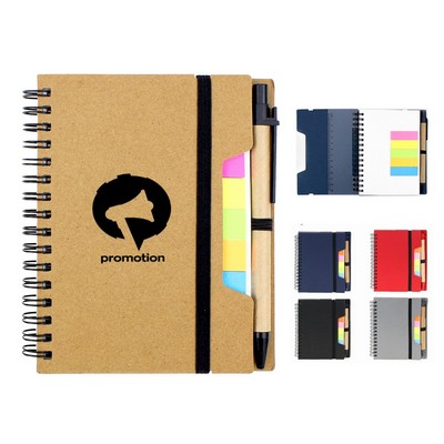 Small Pocket Spiral Notebook Craft Paper Pen Set