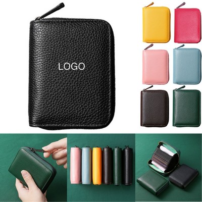 RFID Full-Grain Leather Accordion Wallet