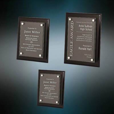Black Finish Floating Acrylic Paque (Medium)
