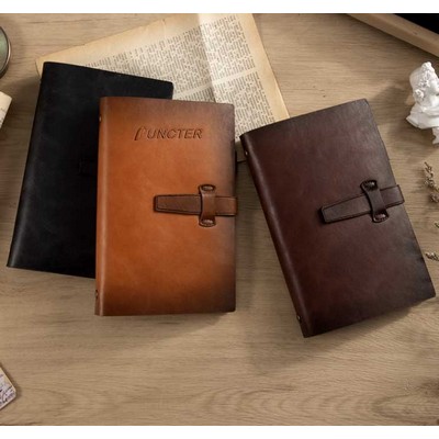 A6 Soft Vintage Leather Binder Notebook W/ Pen Holder