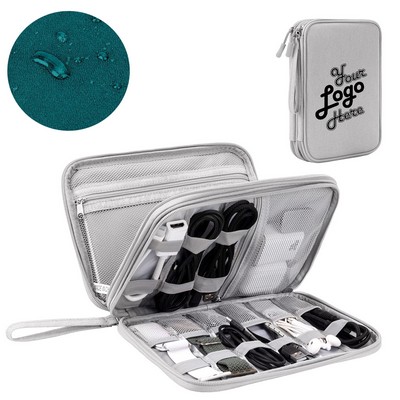 Electronic Organizer Large Travel Essentials Double Layers Pouch