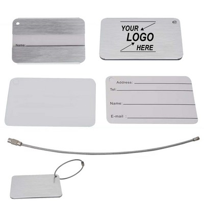 Aluminum Luggage Tag – Durable Travel ID Tag with Name Card and Steel Loop