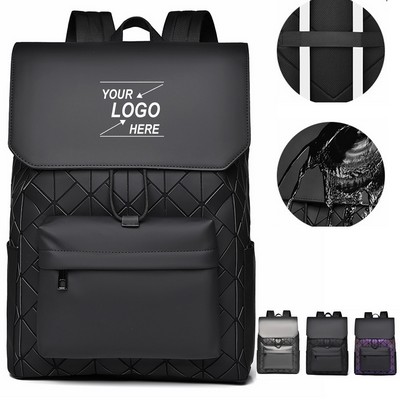 PU leather men's trendy backpack Fit 16.5 Laptop