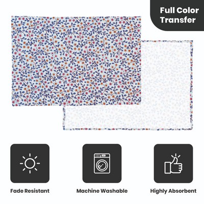16" x 26" Reusable Kitchen Tea Towel with Sublimation