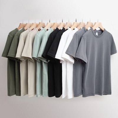 250g Heavyweight American Vintage T-Shirt Premium Carbon-Brushed Pure Cotton Tee – Classic Crewneck