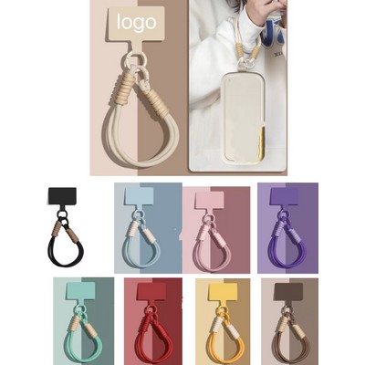 Woven Wrist Phone Lanyard with Patch
