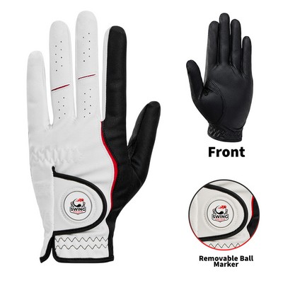 Synthetic Leather Golf Glove with Magnetic Ball Marker