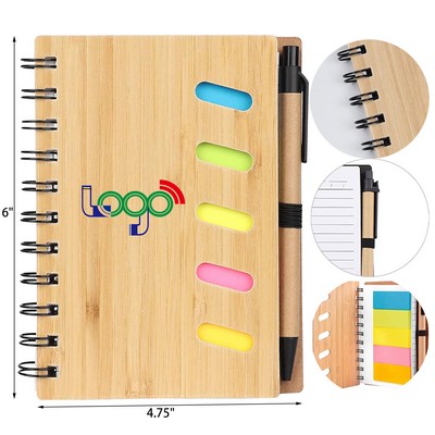 Bamboo Cover Journal Notebook with Pen