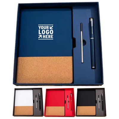 2-in-1 Cork Two-Tone Notebook Pen Set