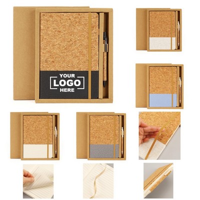 Cork Notebook & Wheat Straw Pen Set