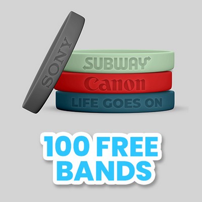 Debossed Silicone WristBracelet - 1"