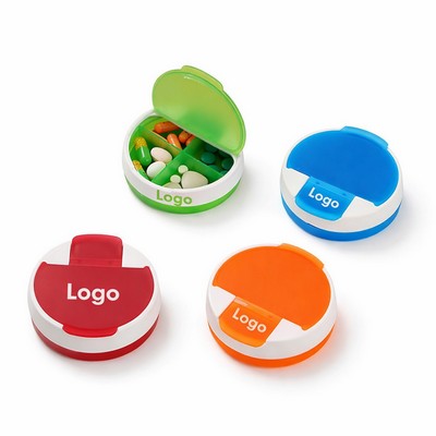Round Four Compartment Rotating Pill Container