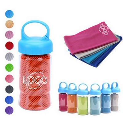 Cooling Towel W/ Carabiner Bottle