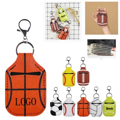Premium Leather Sports-Style Sanitizer Gel Keychain Pendant