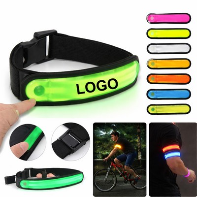 Reflective Led Light-Up Armband With Elastic Strap