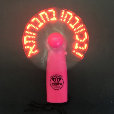 Pre-Programmed Handheld Flash Message Led Fan