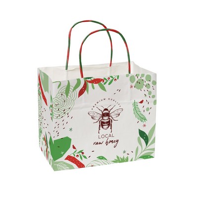 Abstract Leaves Handle Shopper Bag (8.5" x 7.25" x 5")