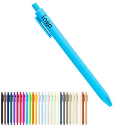 Solid Color Retractable Plastic Ballpoint Pen
