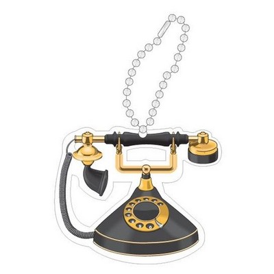 Old Fashion Telephone Promotional Line Key Chain w/ Black Back (2 Square Inch)
