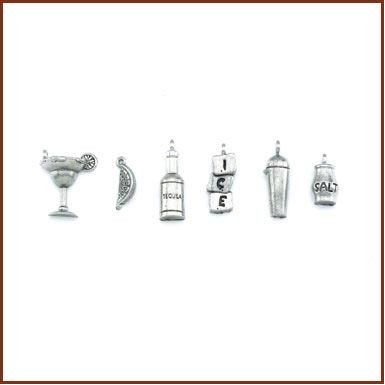 Set of 6 Margarita Stock Wine Charms On Card