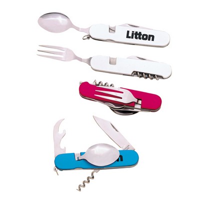 6 Function Anodized Camping Utensil Set